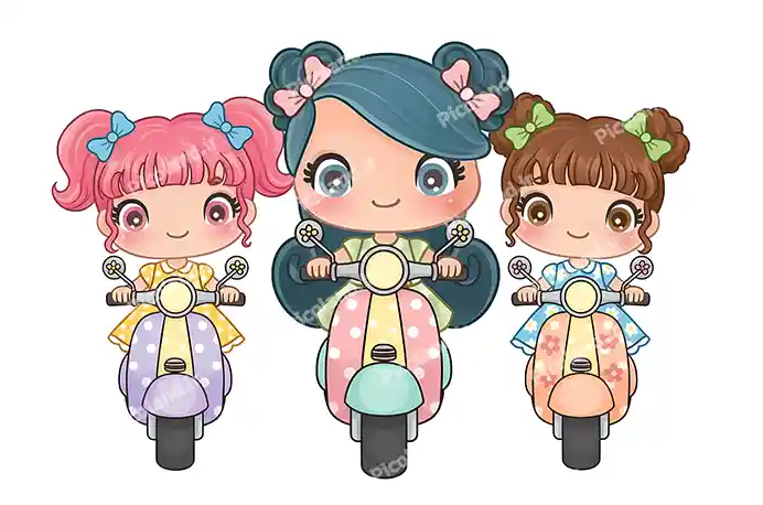 عکس با کیفیت 5K دختر کیوت موتور سوار کد0385