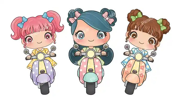 عکس با کیفیت HD دختر کیوت موتور سوار کد0386