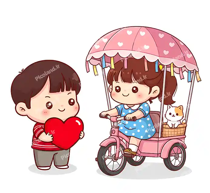 عکس با کیفیت 4K دختر کیوت سه چرخه سواری کد0394