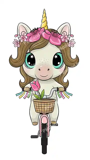 عکس با کیفیت 4K تک شاخ کیوت دو چرخه سوار کد0400