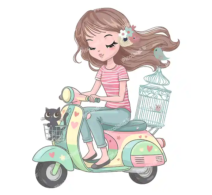 عکس با کیفیت 4K دختر کیوت موتور سوار کد0404