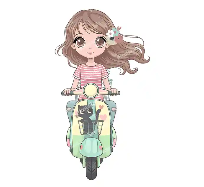 عکس با کیفیت 4K دختر کیوت موتور سوار کد0405