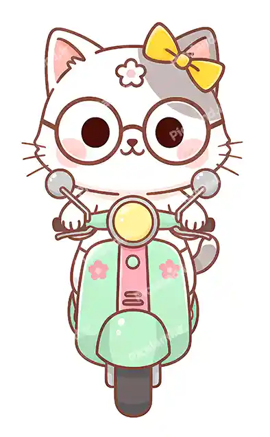 عکس با کیفیت HD گربه کیوت موتور سوار کد0407