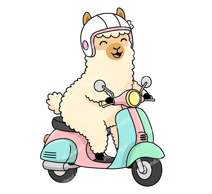 عکس با کیفیت HD لاما کیوت موتور سوار کد0408