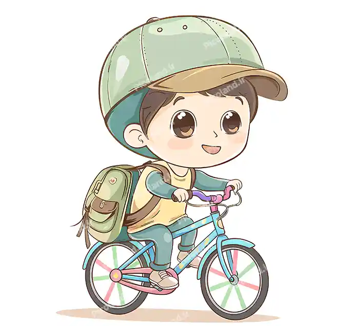 عکس با کیفیت 4K پسر کیوت سوار دوچرخه کد0411