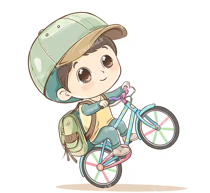 عکس با کیفیت 4K پسر کیوت سوار دوچرخه کد0412