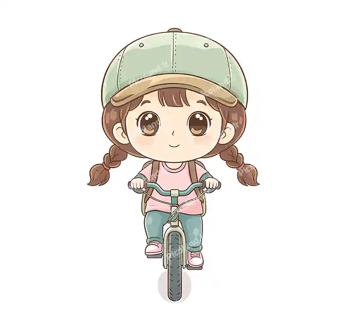 عکس با کیفیت HD دختر کیوت سوار دوچرخه کد0415