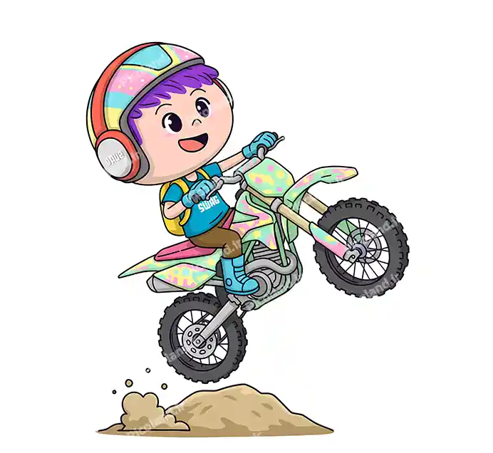 عکس با کیفیت 4K پسر کیوت سوار موتور پرشی کد0416