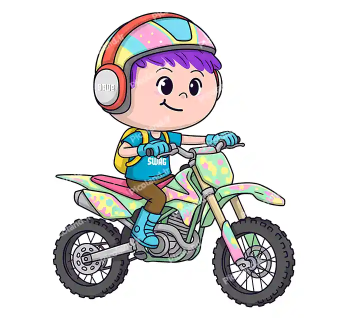 عکس با کیفیت 4K پسر کیوت سوار موتور پرشی کد0417