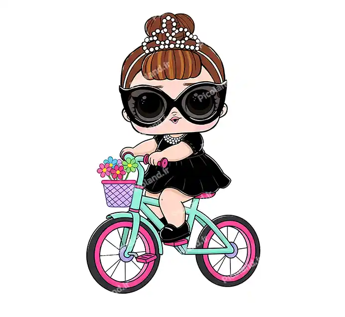 عکس با کیفیت 5K دختر کیوت گروه ال او ال سوار دوچرخه کد0429