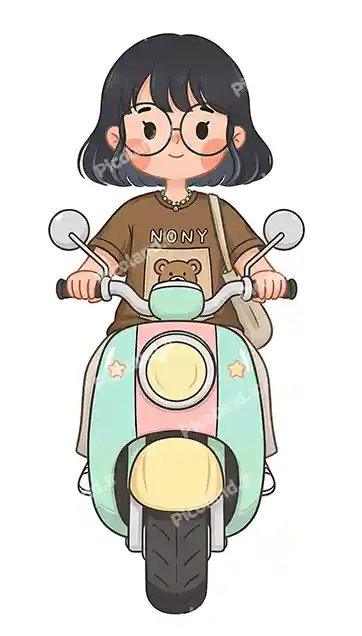 عکس با کیفیت 4K دختر کیوت سوار موتور کد0436