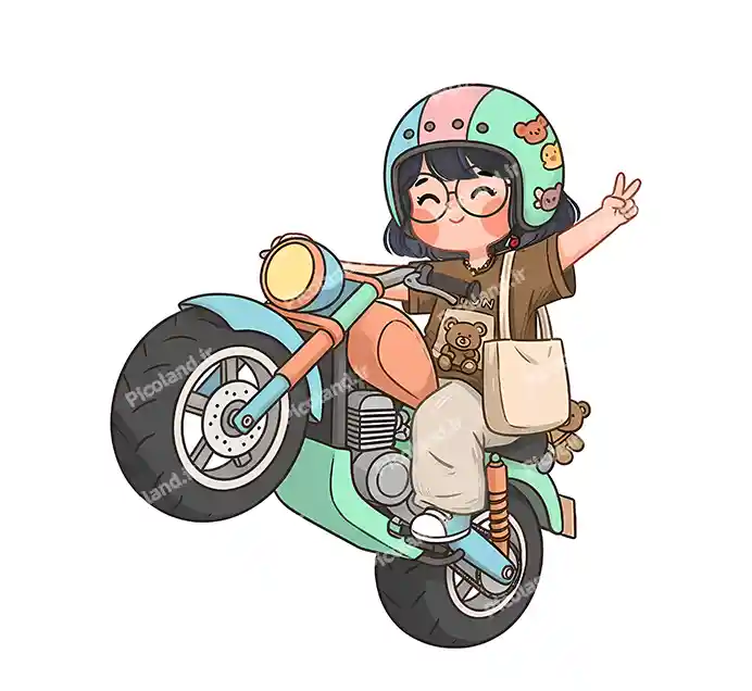 عکس با کیفیت 4K دختر کیوت سوار موتور کد0438