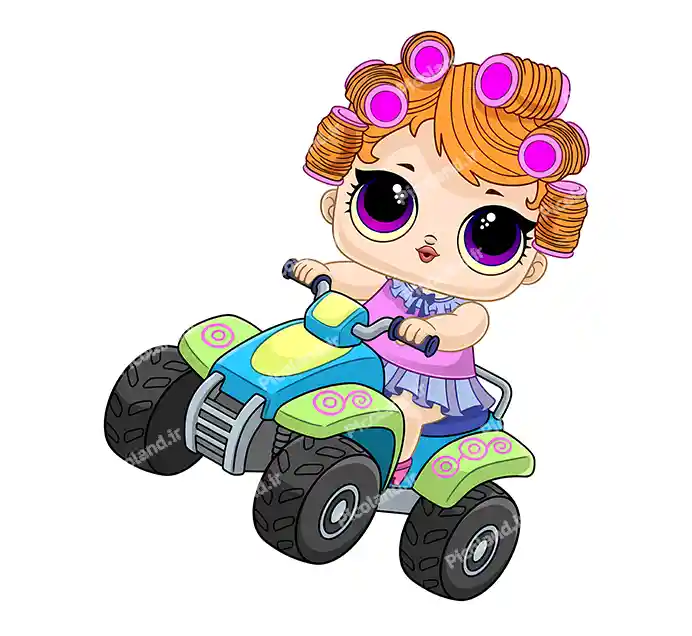 عکس با کیفیت 5K دختر کیوت گروه ال او ال سوار موتور چهار چرخ کد0440