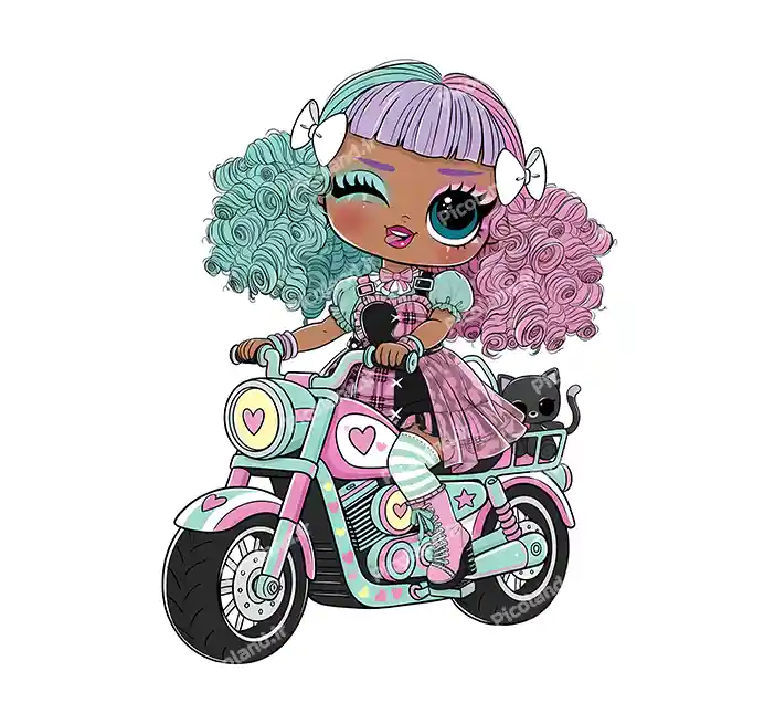 عکس با کیفیت 5K دختر کیوت گروه ال او ال سوار موتور کد0452