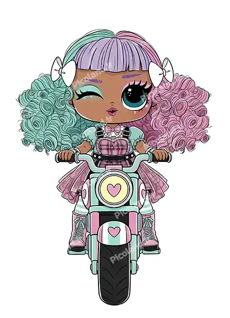 عکس با کیفیت 5K دختر کیوت گروه ال او ال سوار موتور کد0453