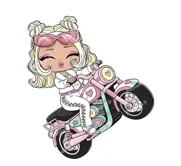 عکس با کیفیت 4K دختر کیوت گروه ال او ال سوار موتور کد0455