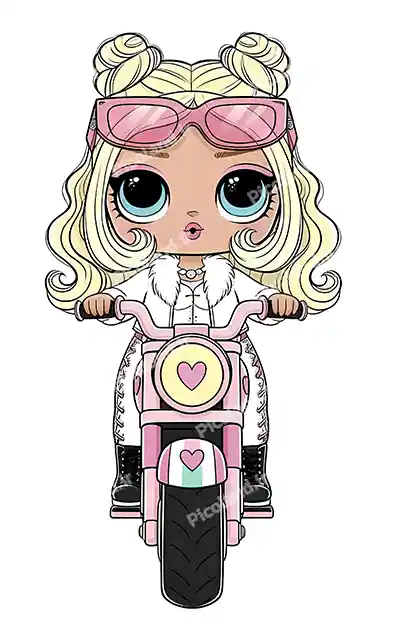 عکس با کیفیت 4K دختر کیوت گروه ال او ال سوار موتور کد0457