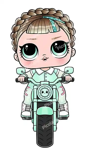 عکس با کیفیت 5K دختر کیوت گروه ال او ال سوار موتور کد0461