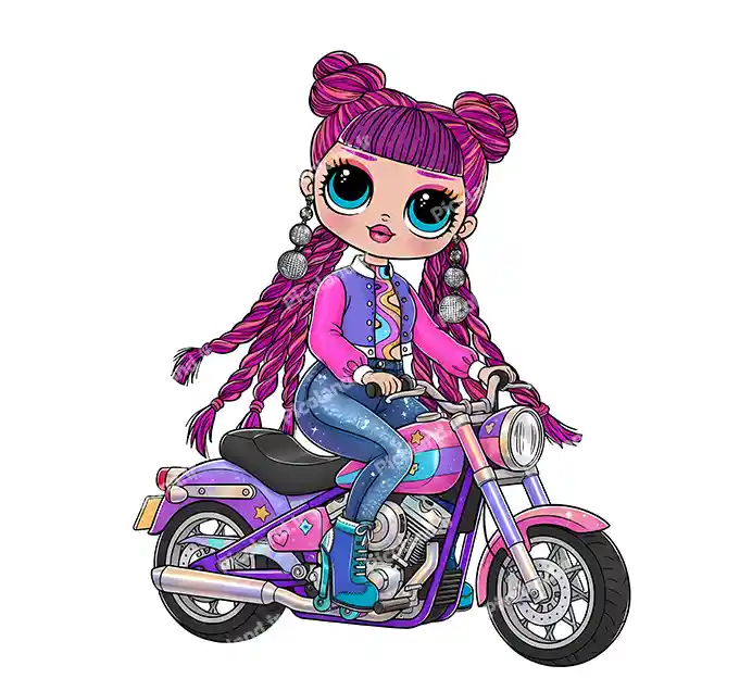 عکس با کیفیت 5K دختر کیوت گروه ال او ال سوار موتور کد0466