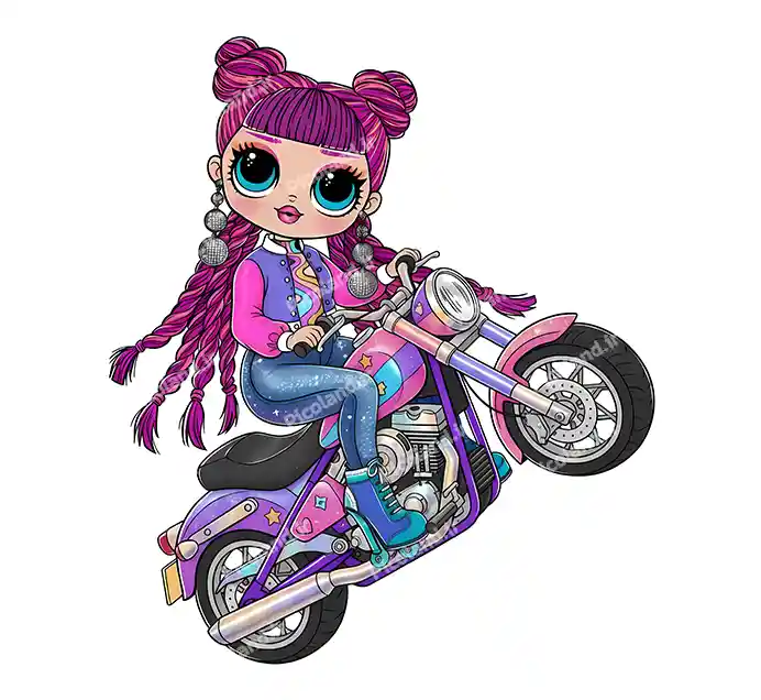 عکس با کیفیت 5K دختر کیوت گروه ال او ال سوار موتور کد0467