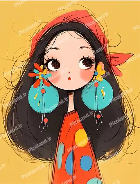 عکس با کیفیت 5K دختر کیوت با لباس سنتی کد0470