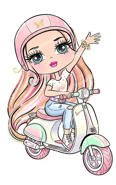 عکس با کیفیت 5K دختر کیوت سوار موتور کد0472