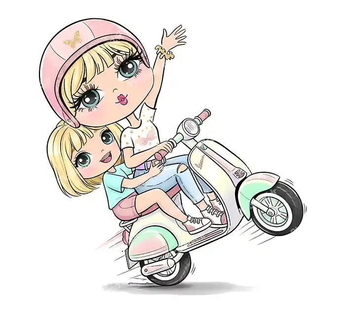 عکس با کیفیت 4K دختر کیوت سوار موتور کد0474