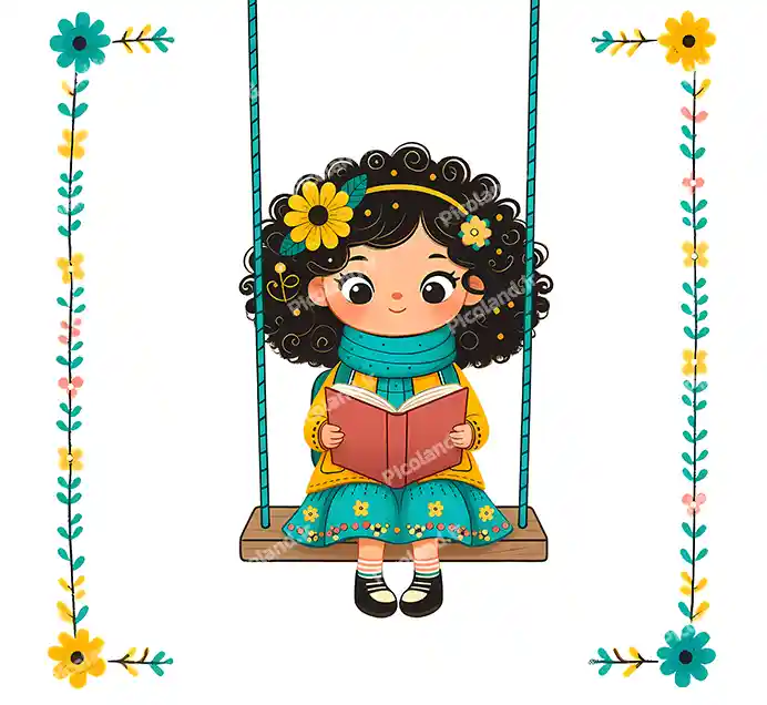 عکس با کیفیت 5K دختر کیوت سوار تاب کد0481