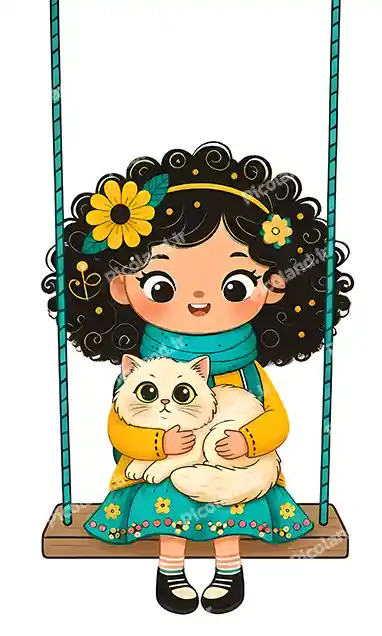 عکس با کیفیت 4K دختر کیوت سوار تاب کد0483