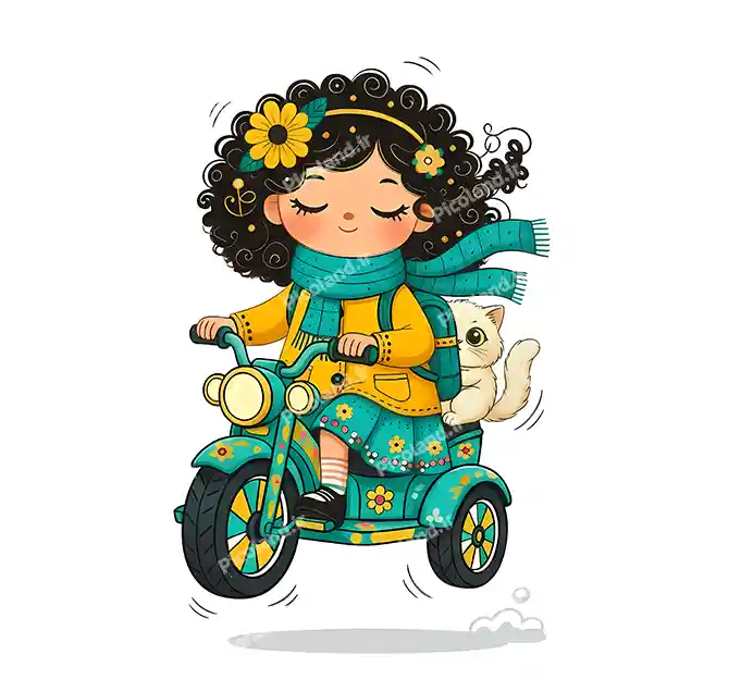 عکس با کیفیت 4K دختر کیوت سوار موتور کد0486